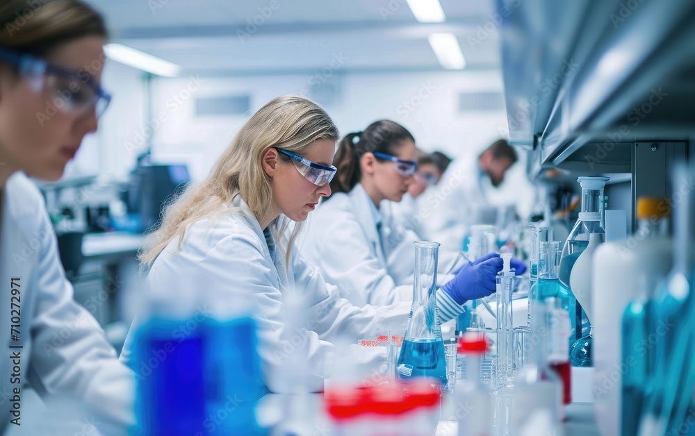 Scientists working in the laboratory Scientists working in the laboratory