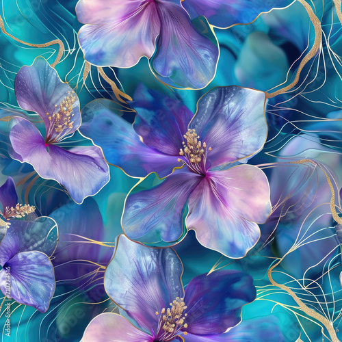 Vintage Hand drawn and Hand Painted Retro Vintage Style Fine Art canvas for wallpaper and background with Colorful Peacocks, birds, Flowers and plants, Nature-inspired and floral botanical, ornamental