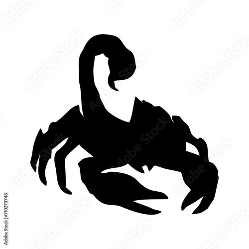 silhouette of a black scorpion walking