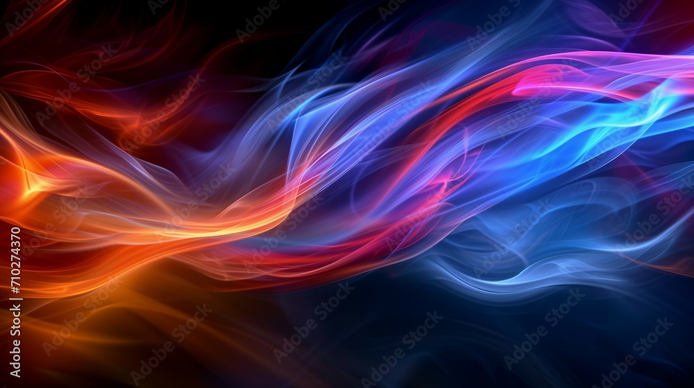 custom made wallpaper toronto digitalAbstract Fiery and Cool Smoke Waves Intertwining in Dynamic Flow on Dark Background