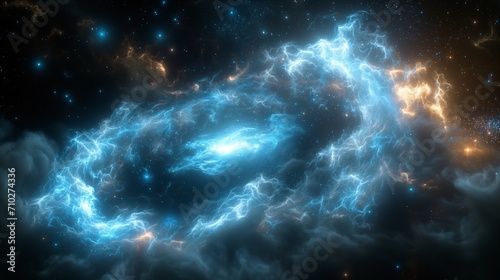 Ethereal Cosmic Nebula with Stars and Energy Fields