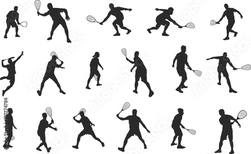 Squash players silhouette  Squash player svg  Squash silhouette  Squash player vector  Players silhouette  Players svg bundle. 