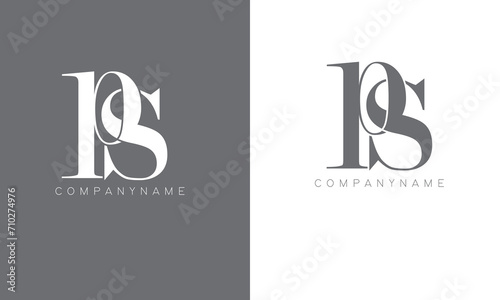 PS brand logo , PS letter logo design  in black and white