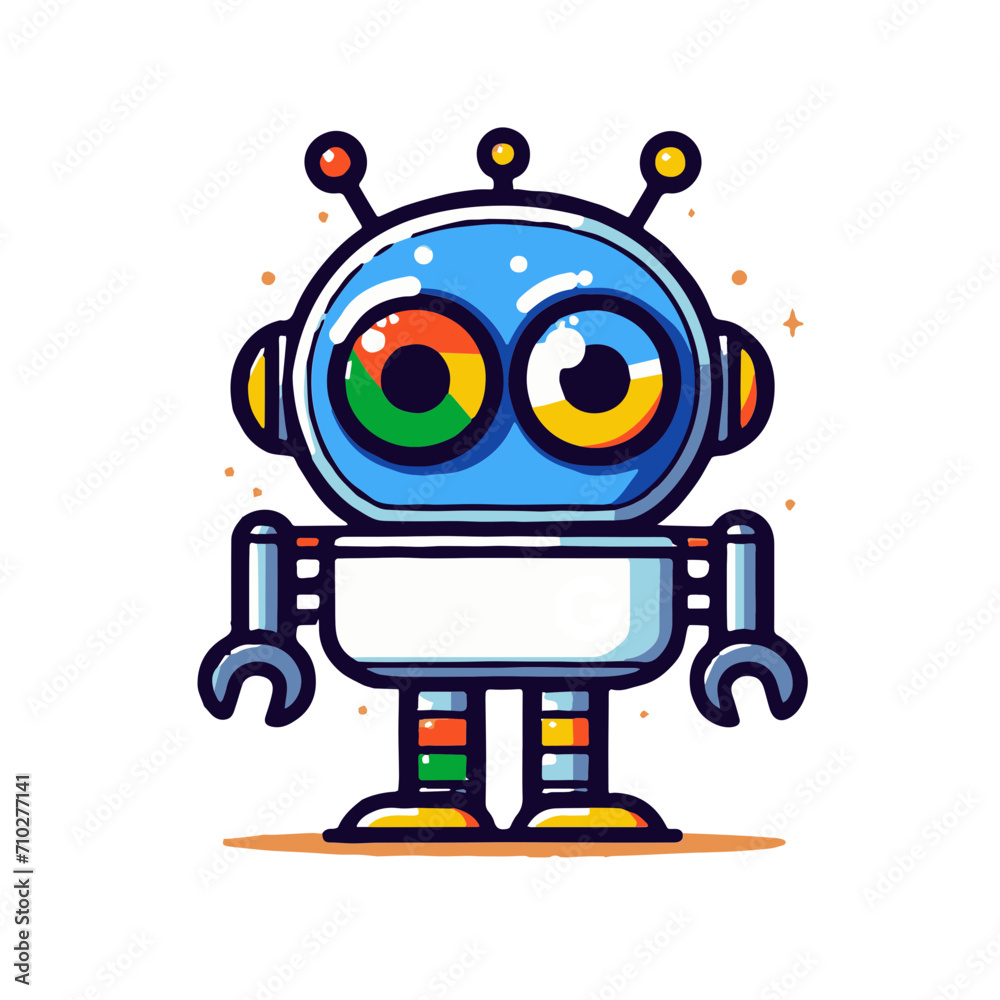 Fototapeta premium cute illustrated robot