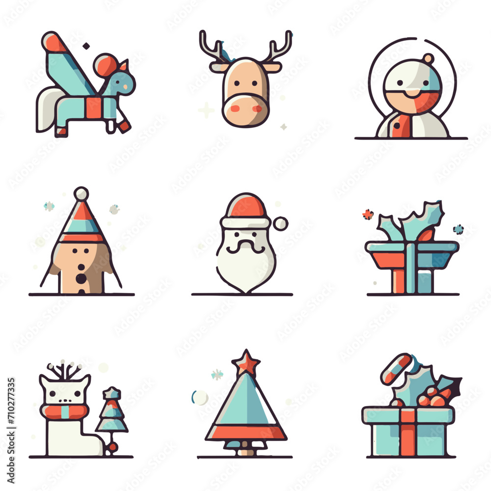 Fototapeta premium christmas icons set