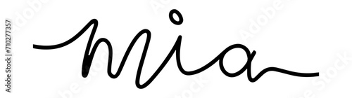 Mia - handwritten style illustrated