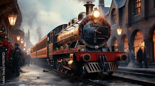 Magical fantasy train to reach destination photo