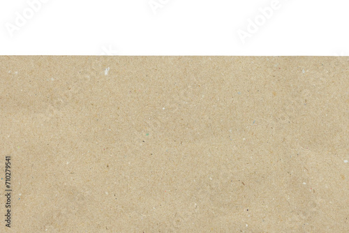 blank brown paper texture isolated on white background, old page for craft design photo