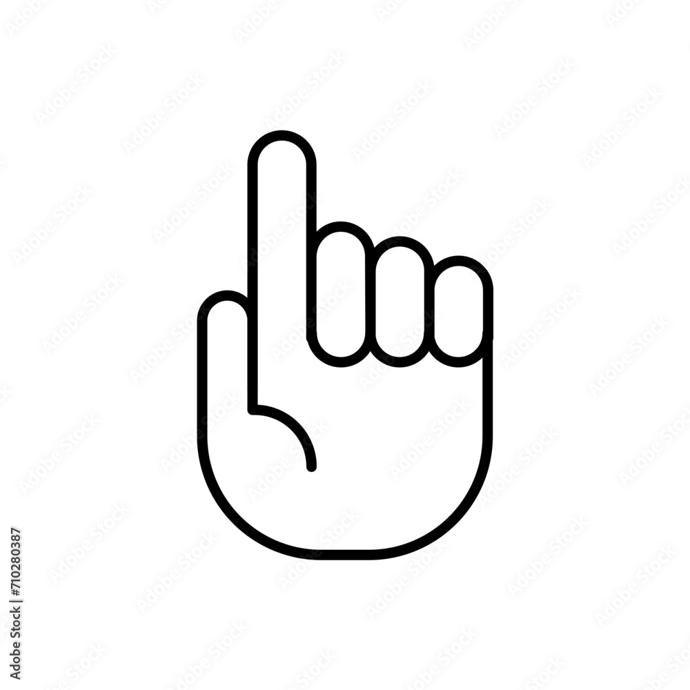 Raise finger outline icons, gesture minimalist vector illustration ,simple transparent graphic element .Isolated on white background Raise finger outline icons, gesture minimalist vector illustration ,simple transparent graphic element .Isolated on white background