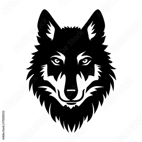 "Bold and Artistic Monochrome Wolf Head Logo, Symbolizing Strength and Intelligence, Perfect for Creating a Memorable and Dynamic Brand Image." © Sulthan Vector