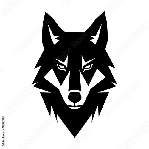 "Bold and Artistic Monochrome Wolf Head Logo, Symbolizing Strength and Intelligence, Perfect for Creating a Memorable and Dynamic Brand Image."