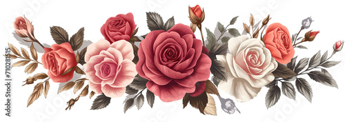 Vintage-style woodcut roses design ideal for romantic occasions like Valentine's Day, suitable for greeting cards or elegant decorations.