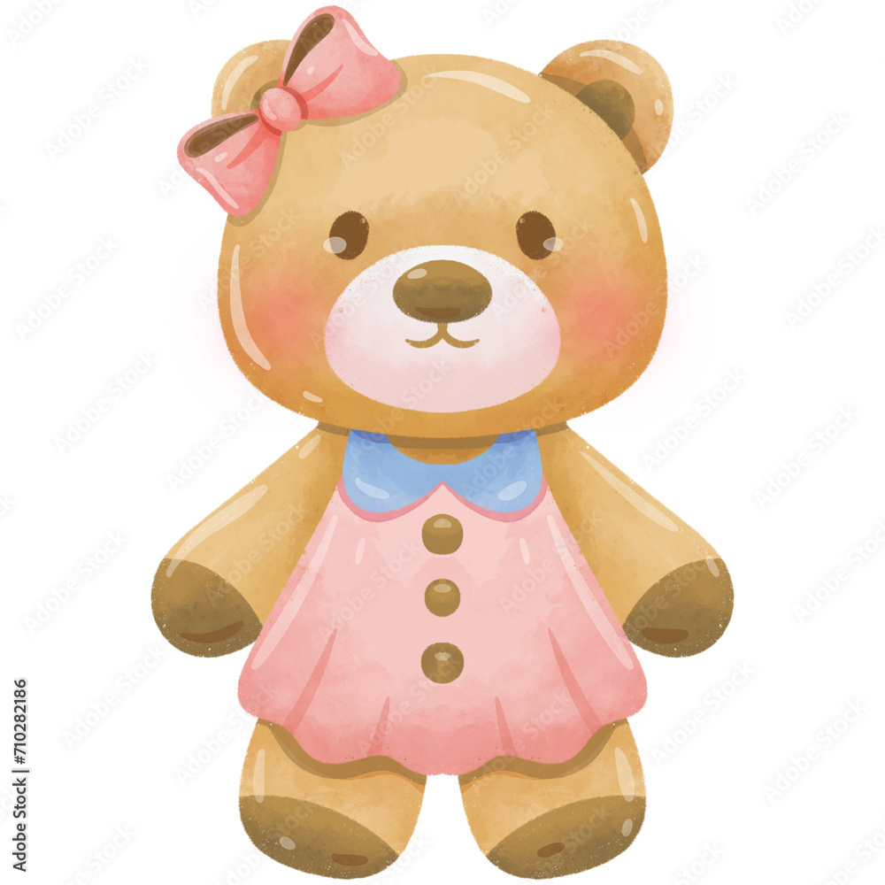 Cute Panda Doll Watercolor Illustration Cute Panda Doll Watercolor Illustration