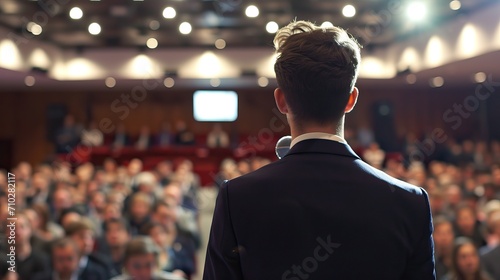 Public speaking to a crowded audience © FrankBoston