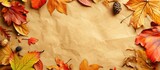 Autumn-inspired craft paper with customizable text space.
