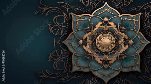 Ramadan Kareem background in luxury style. Mandala pattern background. generative ai