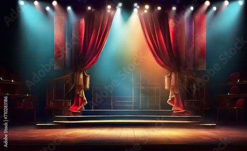 Theater stage light background with spot