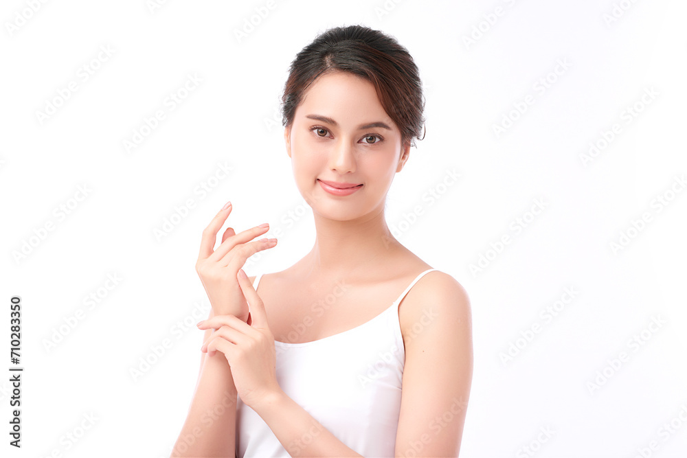 Beautiful young asian woman with clean fresh skin on white background, Face care, Facial treatment, Cosmetology, beauty and spa, Asian women portrait. Beautiful young asian woman with clean fresh skin on white background, Face care, Facial treatment, Cosmetology, beauty and spa, Asian women portrait.