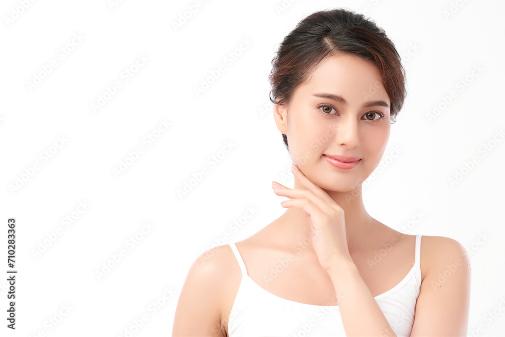 Beautiful young asian woman with clean fresh skin on white background, Face care, Facial treatment, Cosmetology, beauty and spa, Asian women portrait. Beautiful young asian woman with clean fresh skin on white background, Face care, Facial treatment, Cosmetology, beauty and spa, Asian women portrait.