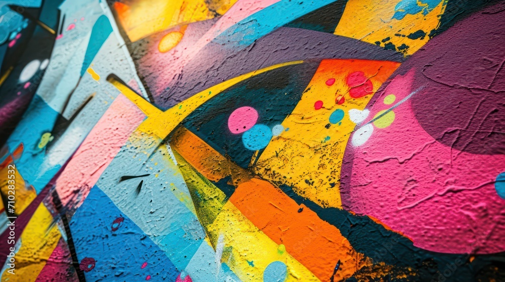 A photo of a graffiti-covered wall with vibrant and abstract patterns, depth of field control method, primitivism, 64K, high resolution --ar 16:9 --v 6 Job ID: 67885b05-da85-44c3-bc80-bfe334933694 A photo of a graffiti-covered wall with vibrant and abstract patterns, depth of field control method, primitivism, 64K, high resolution --ar 16:9 --v 6 Job ID: 67885b05-da85-44c3-bc80-bfe334933694