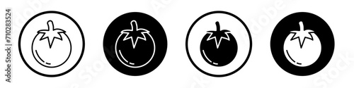 Tomato icon set. Cherry tomato vector symbol in a black filled and outlined style. Tomato food sign.