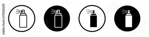 Sanitizing spray bottle icon set. Cleaning and disinfect sanitizer pump vector symbol in a black filled and outlined style. Liquid covid sanitizing sign. photo