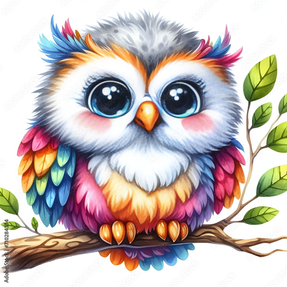 Colorful owl illustrations