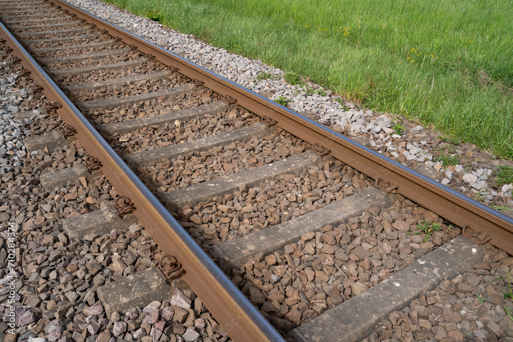 Railroad tracks in the landscape Railroad tracks in the landscape