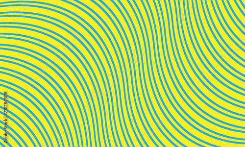 abstract geometric blue double wave thin line pattern on yellow.