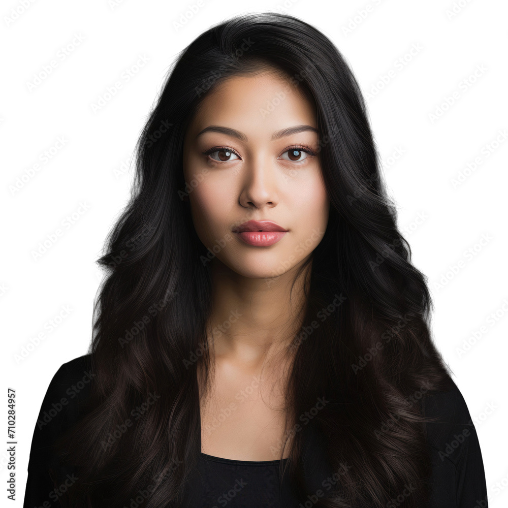 Portrait of a beautiful Asian model isolated on transparent background Portrait of a beautiful Asian model isolated on transparent background