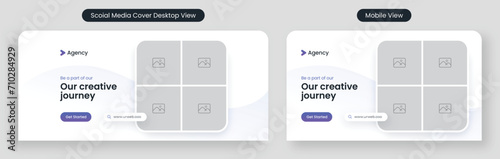 Digital marketing social media web banner and facebook cover design template