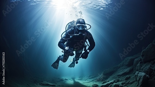 Dangerous dive to study deep sea flora and fauna © Liaisan