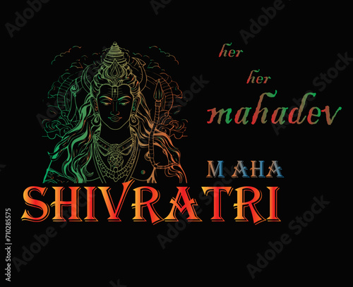Happy Maha shivratri vector stock photo