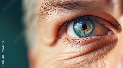The lines of age around these eyes tell a story of a life well-lived, highlighting the importance of regular eye check-ups and vision correction photo