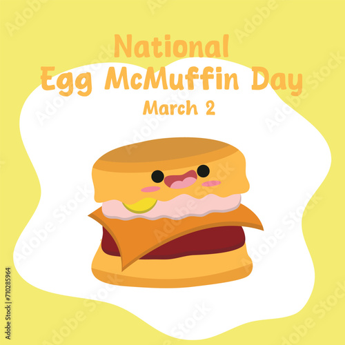 vector graphic of National Egg McMuffin Day excellent for National Egg McMuffin Day celebration. photo