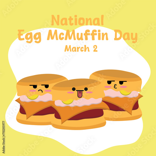 vector graphic of National Egg McMuffin Day excellent for National Egg McMuffin Day celebration.