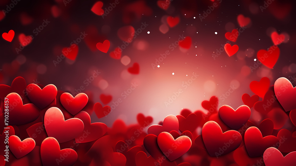 Valentine's Day, love and romance background, background with heart shapes
