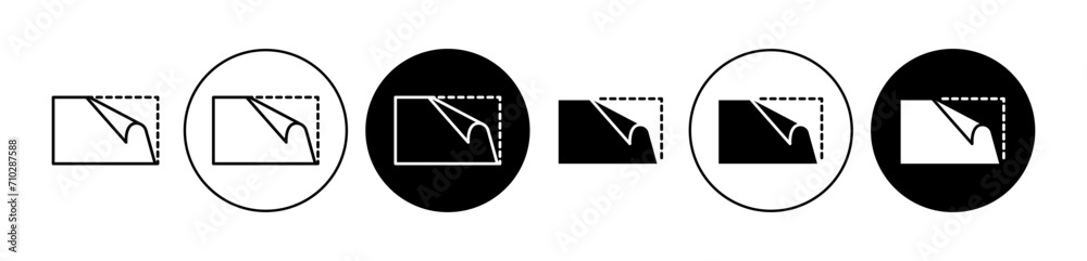 © kru - Peel Off Vector Illustration Set. Sticker Paper and Strong Adhesion Tape Sign in Suitable for Apps and Websites UI Design Style.