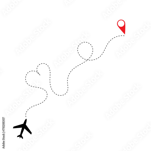 heart shaped airplain flying