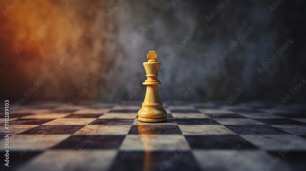 Fototapeta premium Illustrating the essence of business strategy, this background concept features a chessboard layout with copy space. 