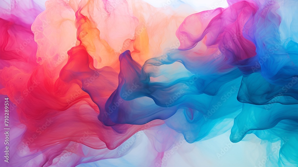 Abstract fluid motion of watercolor strokes blending together , abstract fluid motion, watercolor strokes, blending