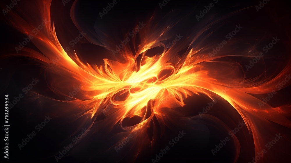 Fototapeta premium Abstract fractal flames creating mesmerizing patterns , abstract fractal flames, mesmerizing patterns