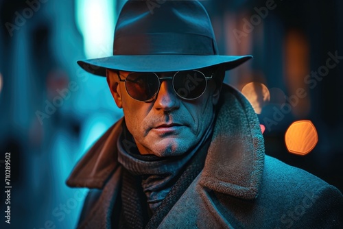 Secret agent spy person modern film style killer. Ai generative photo
