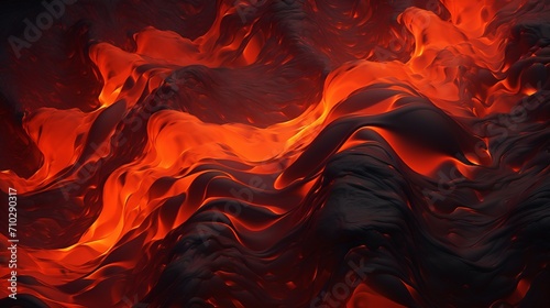 Abstract molten lava flow with dynamic and fiery elements , abstract molten lava flow, dynamic, fiery elements