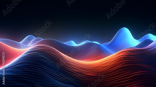 Abstract waves of sound frequencies in a colorful spectrum , abstract, waves, sound frequencies, colorful photo