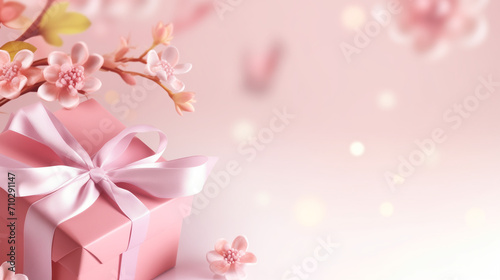 Women day and mother's day background banner in a feminine color