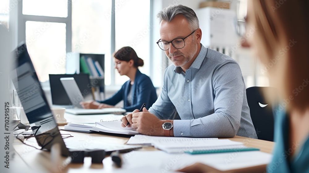 An accountant at their desk with a calculator and financial documents , accountant, desk, calculator, financial documents An accountant at their desk with a calculator and financial documents , accountant, desk, calculator, financial documents
