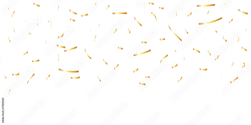 Abstract luxury golden confetti glitter and zigzag ribbon falling down ...