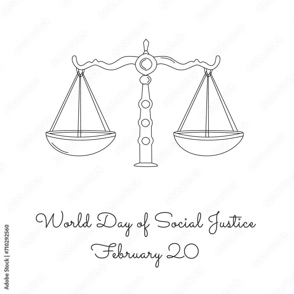 World Day of Social Justice single-line art is suitable for commemorating the day. World Day of Social Justice single-line art is suitable for commemorating the day.