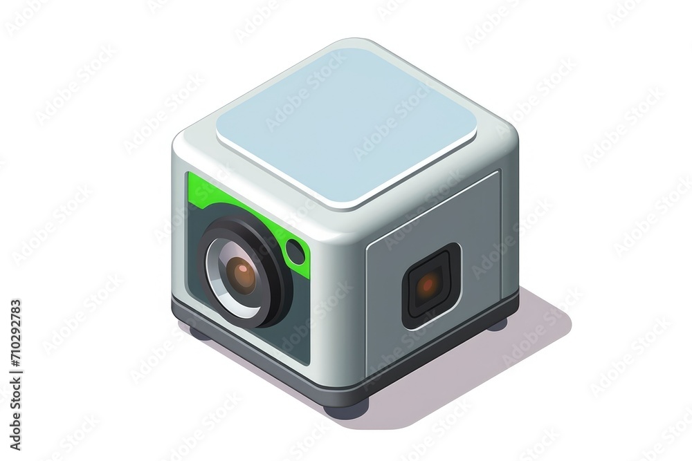 Colorful 3D cartoon camera isometric